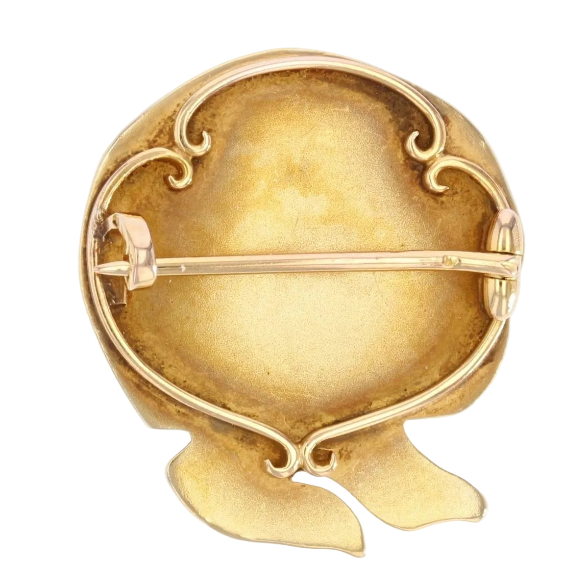 Broche VAN DER STRAETEN Femme au foulard en or jaune - Castafiore