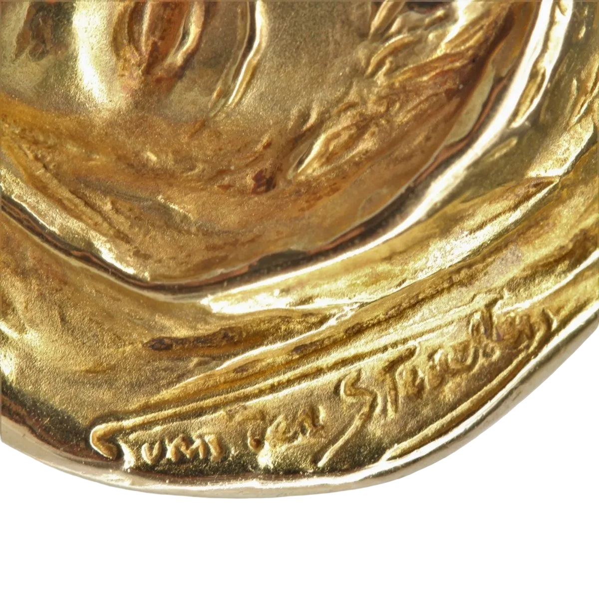 Broche VAN DER STRAETEN Femme au foulard en or jaune - Castafiore