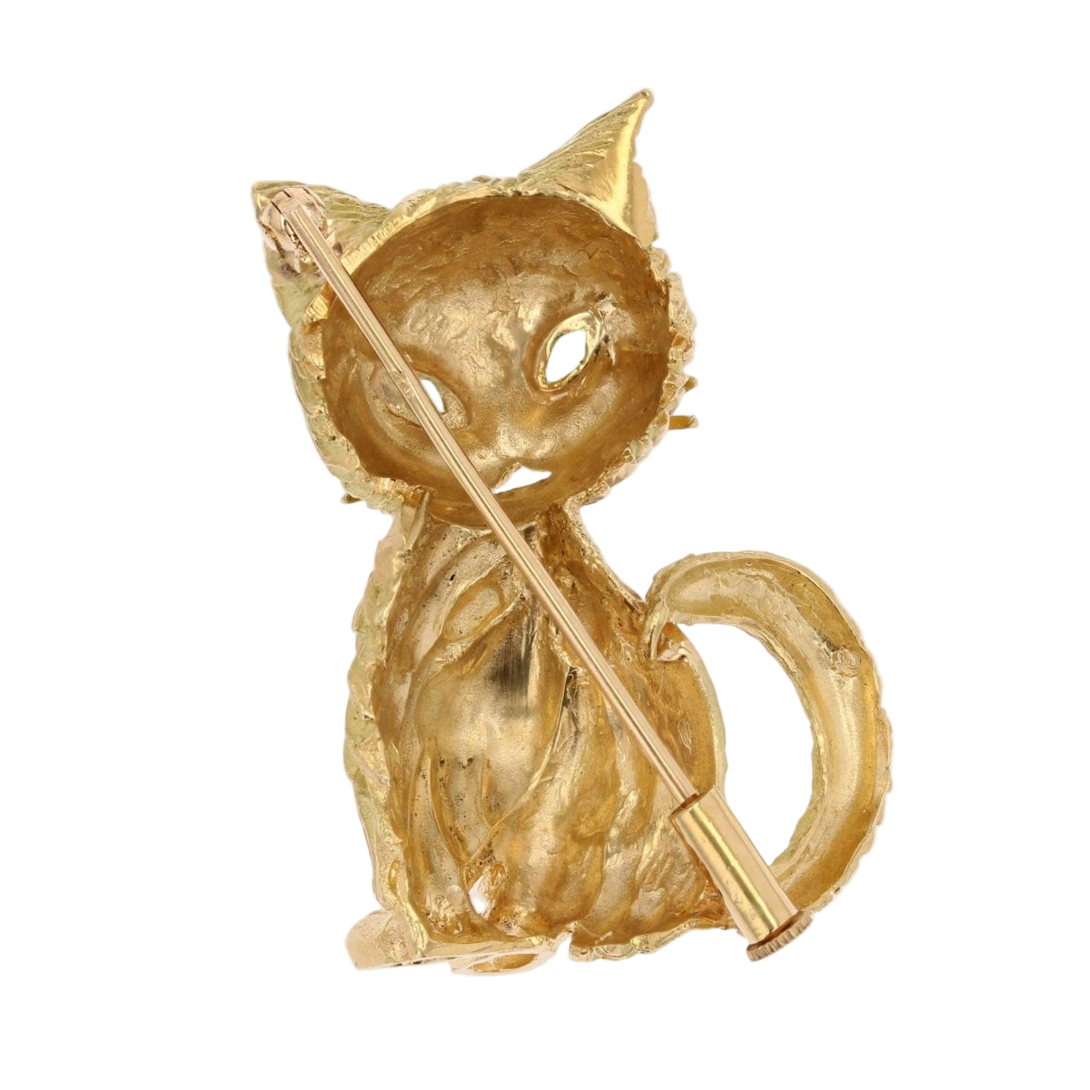 Broche vintage chat en or jaune - Castafiore