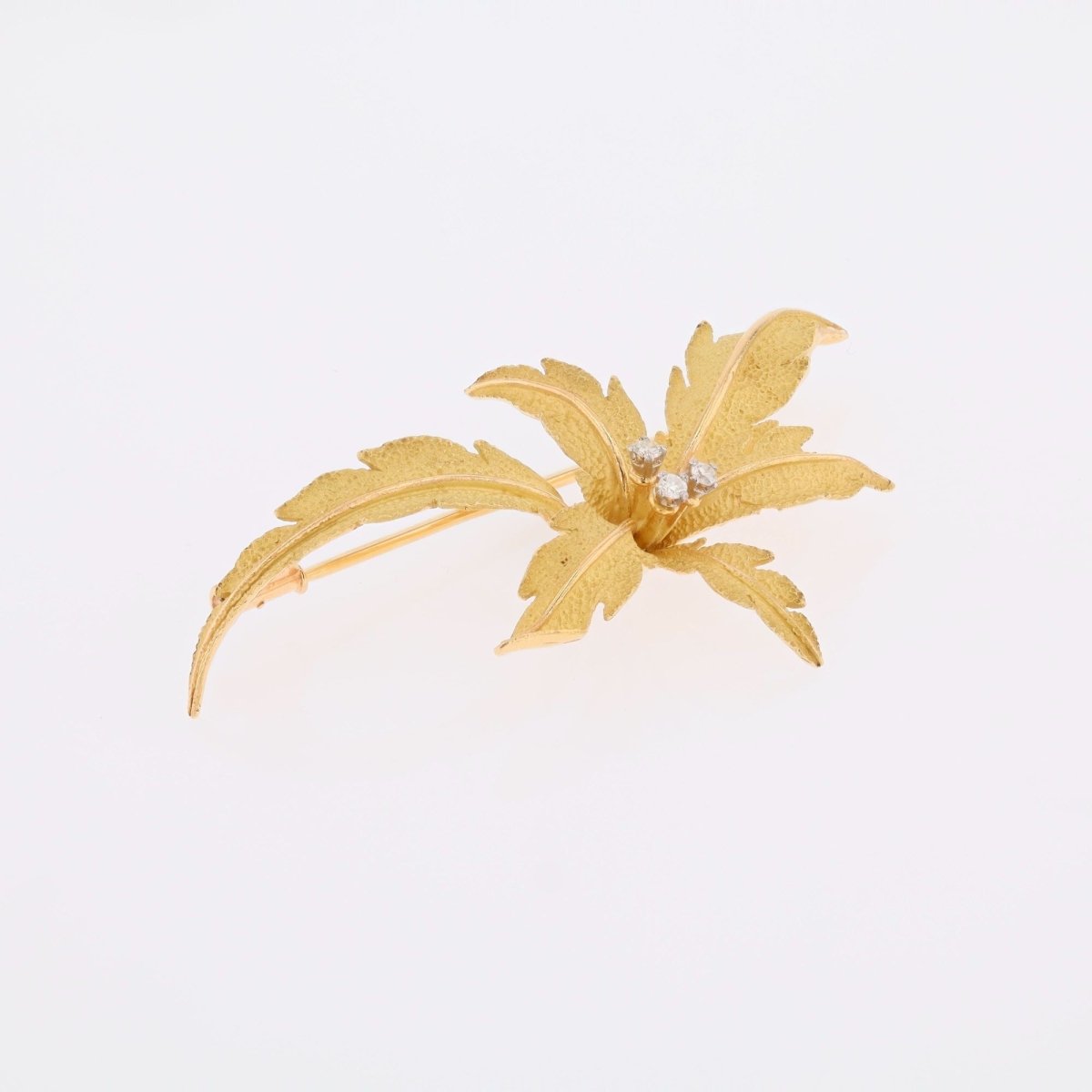 Broche vintage en or jaune et diamants - Castafiore
