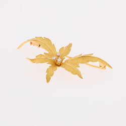 Broche vintage en or jaune et diamants - Castafiore