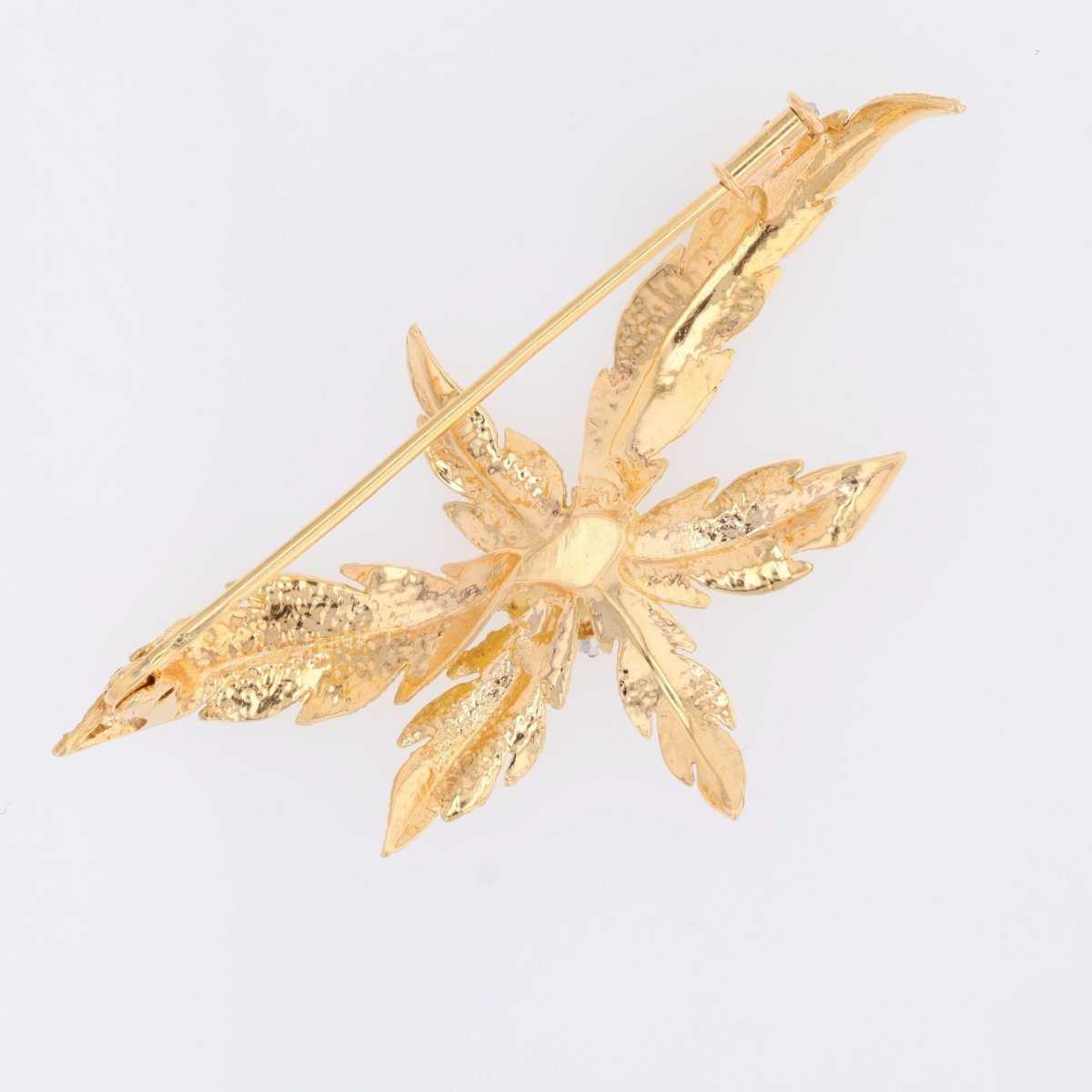 Broche vintage en or jaune et diamants - Castafiore