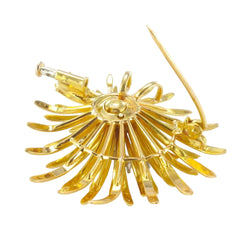 Broche VINTAGE Fleur asymétrique en or jaune et diamants - Castafiore