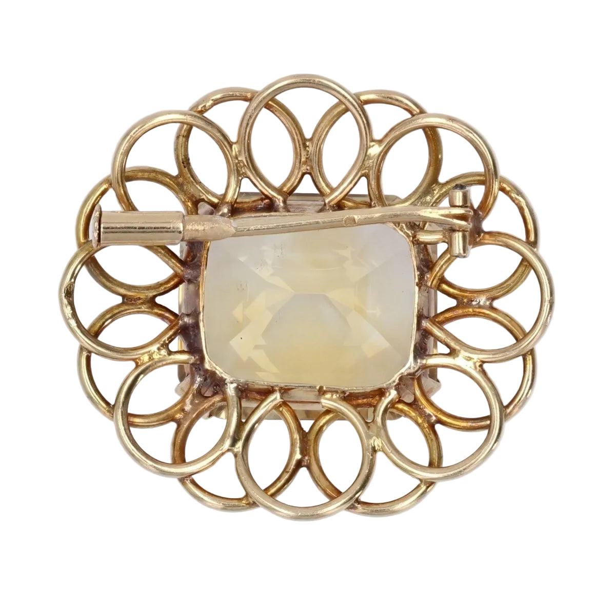 Broche VINTAGE Fleur en or jaune et citrine - Castafiore