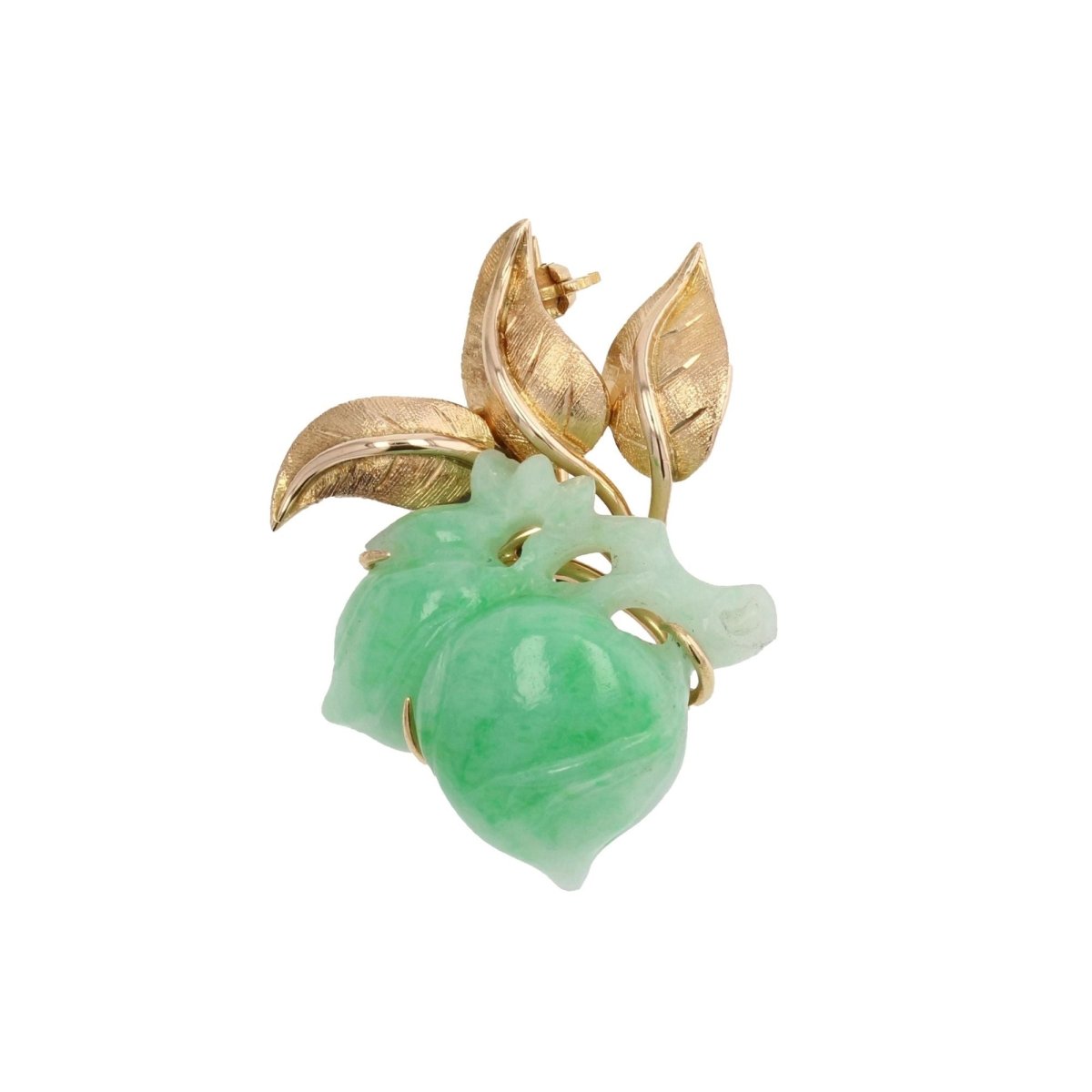 Broche vintage jade et or - Castafiore