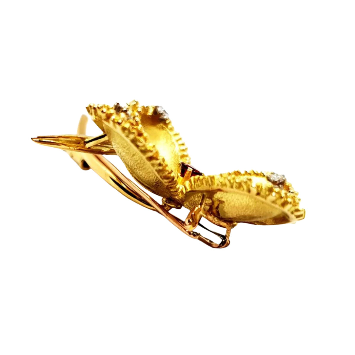 Broche Vintage Or jaune Rubis - Castafiore