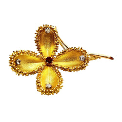 Broche Vintage Or jaune Rubis - Castafiore