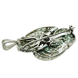 BROCHE Y COLGANTE EN PLATINO CON DIAMANTES - Castafiore