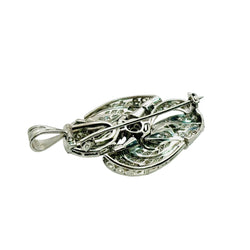 BROCHE Y COLGANTE EN PLATINO CON DIAMANTES - Castafiore