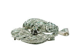 BROCHE Y COLGANTE EN PLATINO CON DIAMANTES - Castafiore