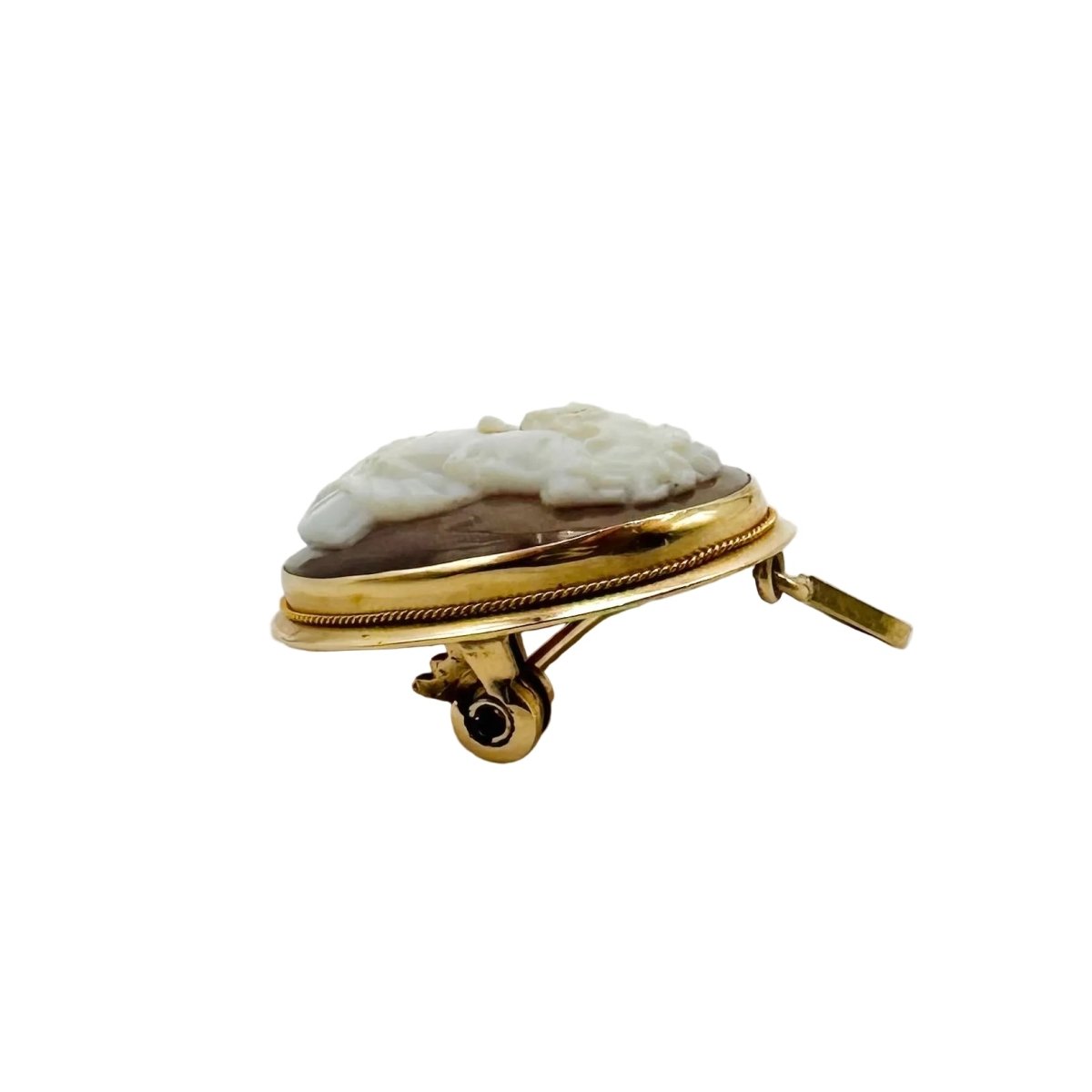 Broche/Pendentif Camée en or jaune et coquille - Castafiore