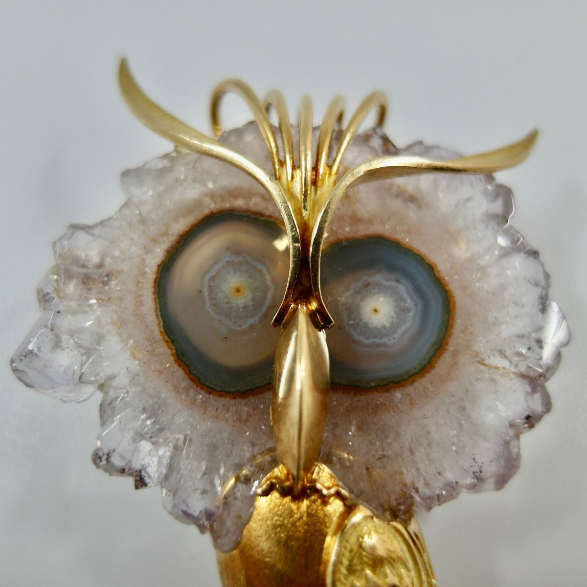 Broche/pendentif hiboux époque 1950/1960 - Castafiore
