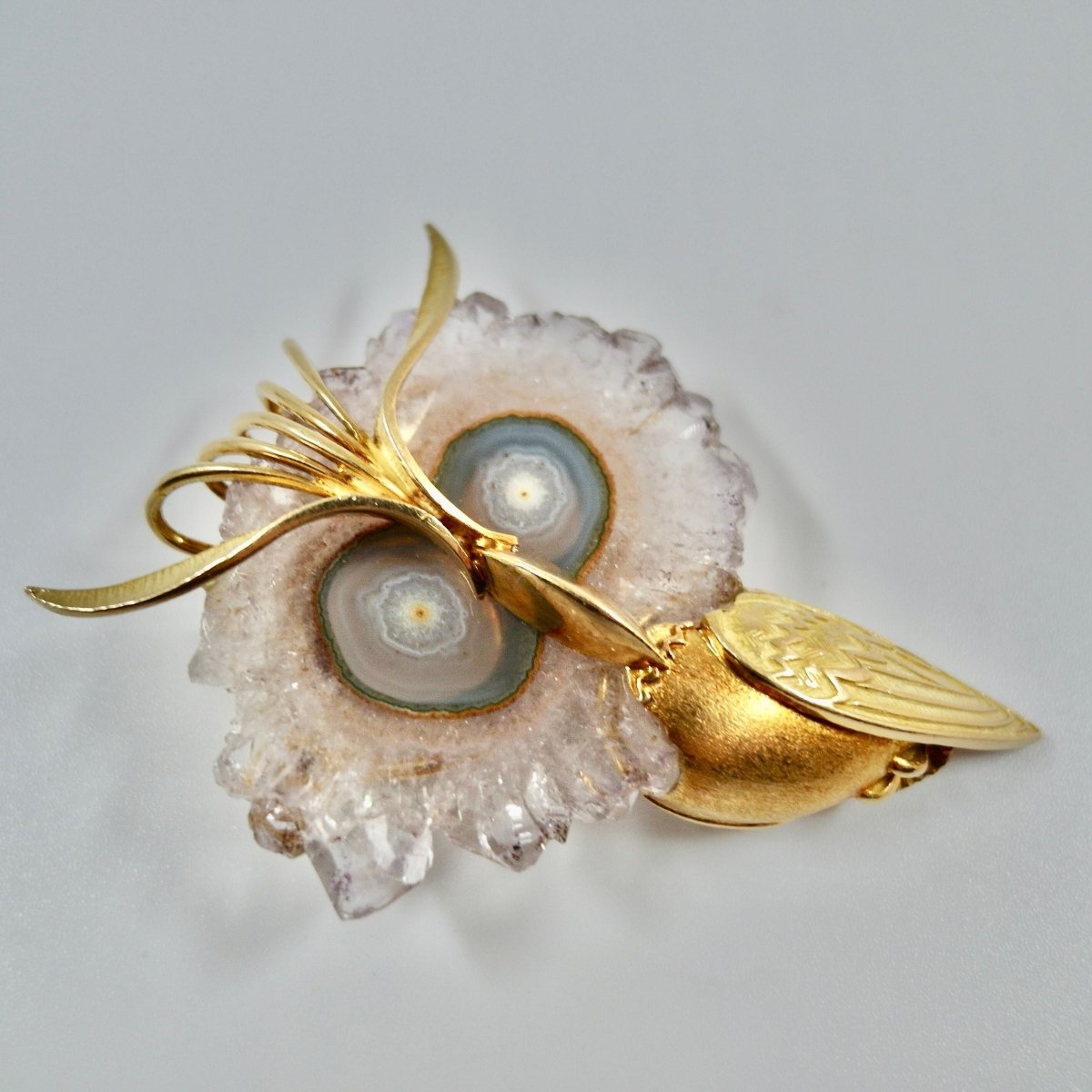 Broche/pendentif hiboux époque 1950/1960 - Castafiore