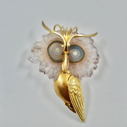 Broche/pendentif hiboux époque 1950/1960