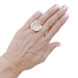Bague Mauboussin, "Transparence" en or jaune, diamants et cristal de roche.