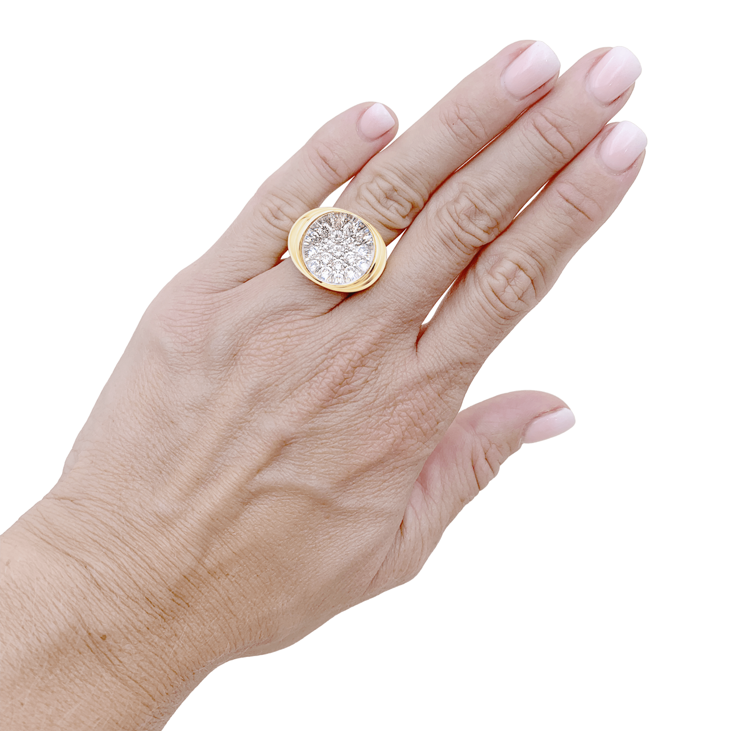Bague Mauboussin, "Transparence" en or jaune, diamants et cristal de roche.