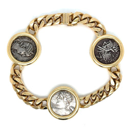 Bulgari 18K Gold “Monete” Bracelet with Ancient Roman and Etruscan Silver Coins – Signed, Circa 1980s - Castafiore