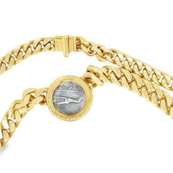Bulgari 18K Gold “Monete” Necklace with Ancient Roman Silver Coin – Signed, Circa 1980 - Castafiore