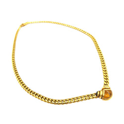 Bulgari 1980s Citrine and Sapphire Curb Link Necklace - Castafiore