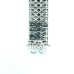 Bulgari Art Deco 30 Carat Diamond Engraved Platinum Tennis Bracelet - Castafiore