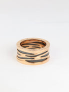 BULGARI - Bague B.zero1 Design Legend Z. HADID Genderless, or rose et céramique - Castafiore