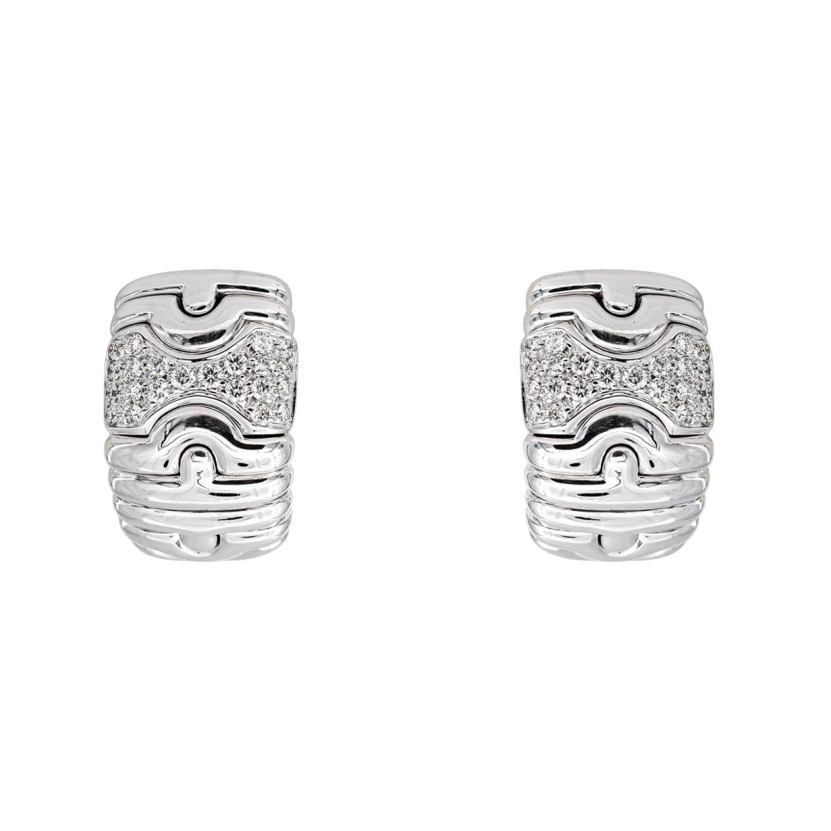 Bulgari Boucles d'oreilles Parentesi Or blanc Diamant - Castafiore