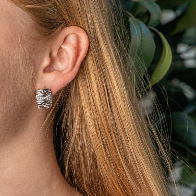 Bulgari Boucles d'oreilles Parentesi Or blanc Diamant - Castafiore