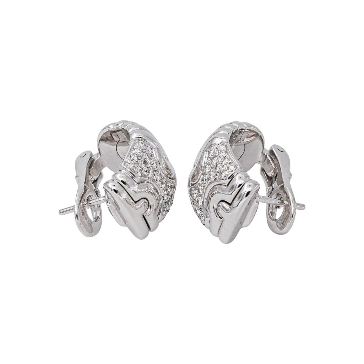 Bulgari Boucles d'oreilles Parentesi Or blanc Diamant - Castafiore