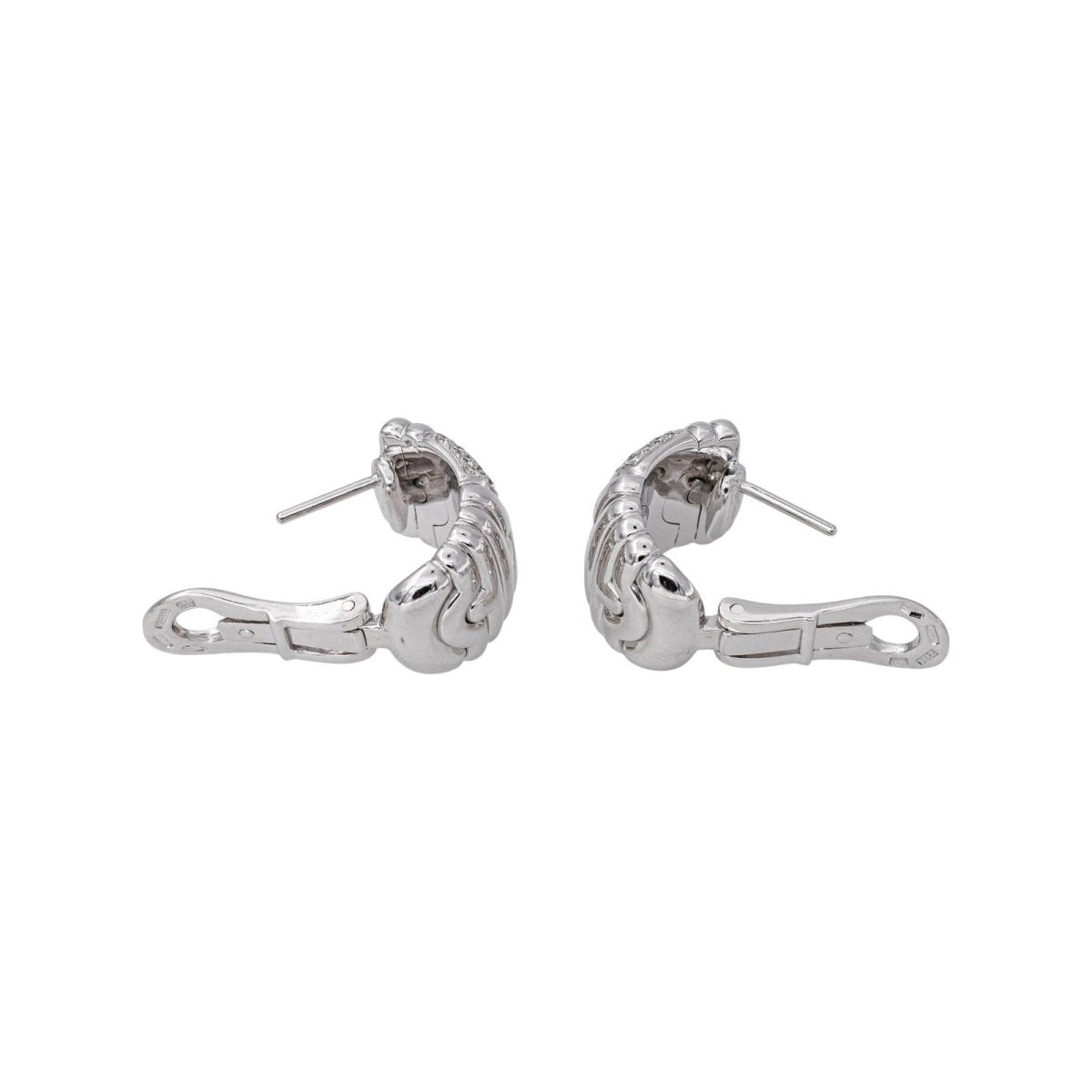 Bulgari Boucles d'oreilles Parentesi Or blanc Diamant - Castafiore