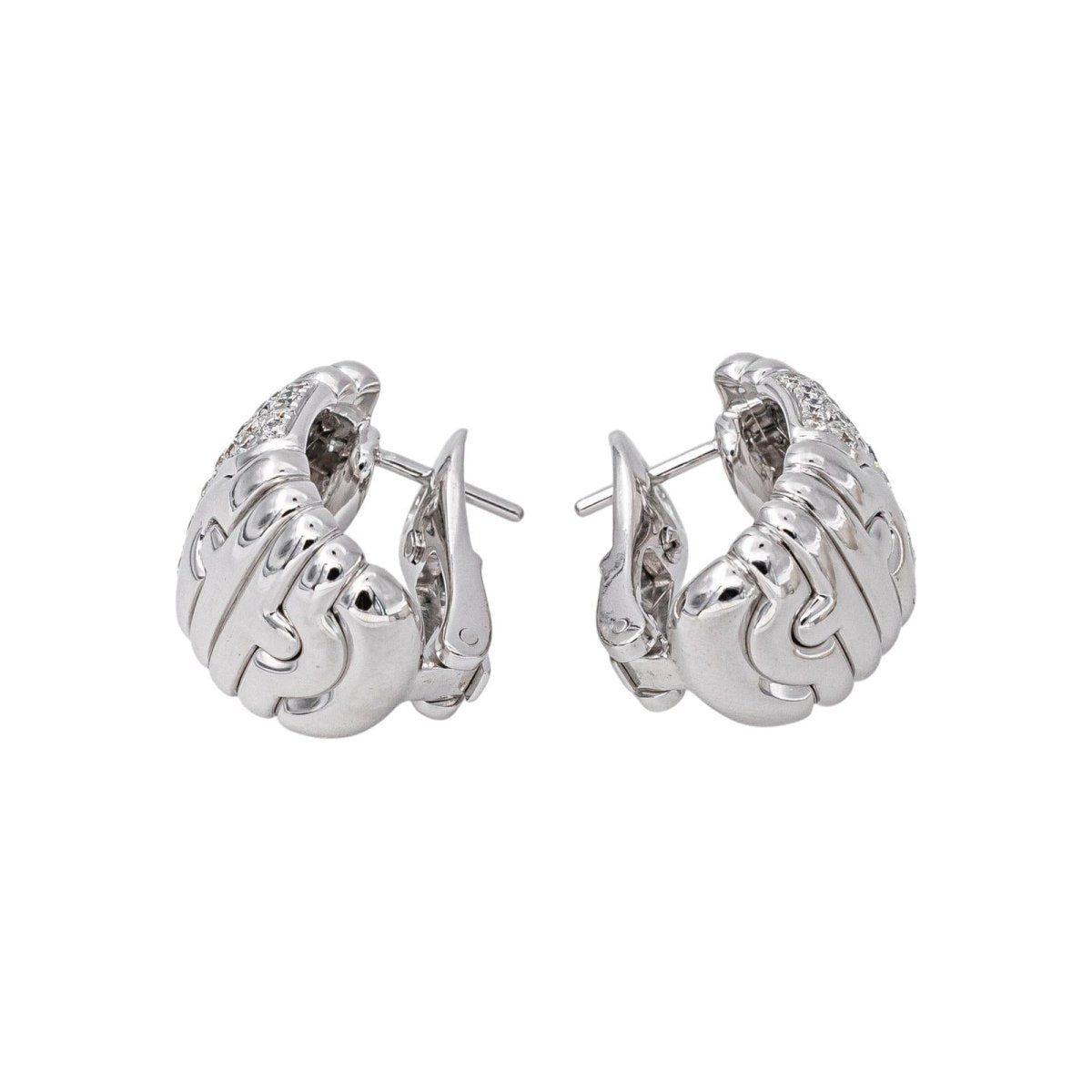 Bulgari Boucles d'oreilles Parentesi Or blanc Diamant - Castafiore