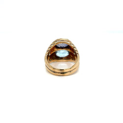 Bulgari Doppio Baccellato Blue Topaz & Iolite Gold Ring - Castafiore
