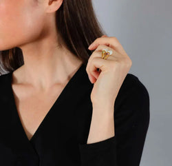 Bulgari Doppio Chandra Porcelain Tourmaline Peridot Gold Ring - Castafiore