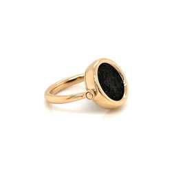 Bulgari Monete Ancient Coin Gold Flip Ring - Castafiore