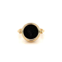 Bulgari Monete Ancient Coin Gold Flip Ring - Castafiore