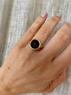Bulgari Monete Ancient Coin Gold Flip Ring - Castafiore