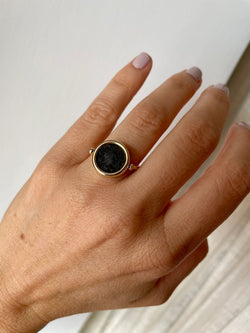 Bulgari Monete Ancient Coin Gold Flip Ring - Castafiore