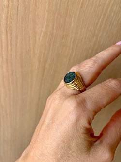 Bulgari "Monete" Ancient Emperor Contstans Copper Coin Gold Ring - Castafiore