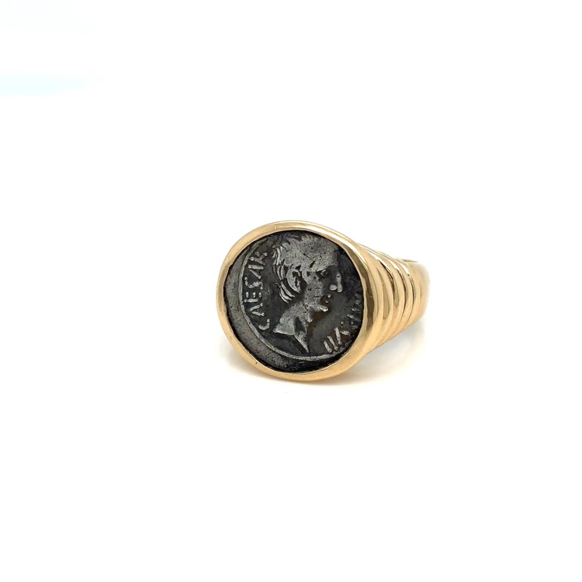 Bulgari Monete Roman Imperatorial Silver Coin Gold Ring - Castafiore