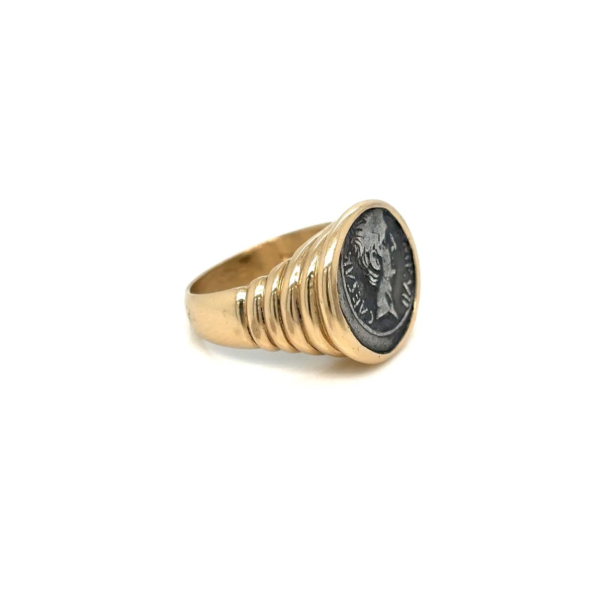 Bulgari Monete Roman Imperatorial Silver Coin Gold Ring - Castafiore