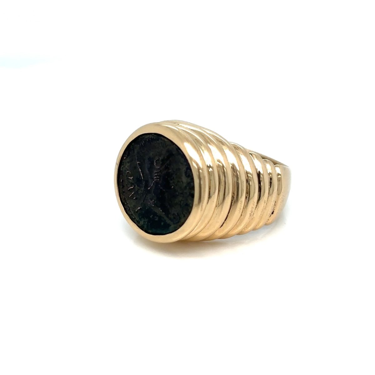 Bulgari Monete Roman Imperial Coin Gold Bold Ring - Castafiore