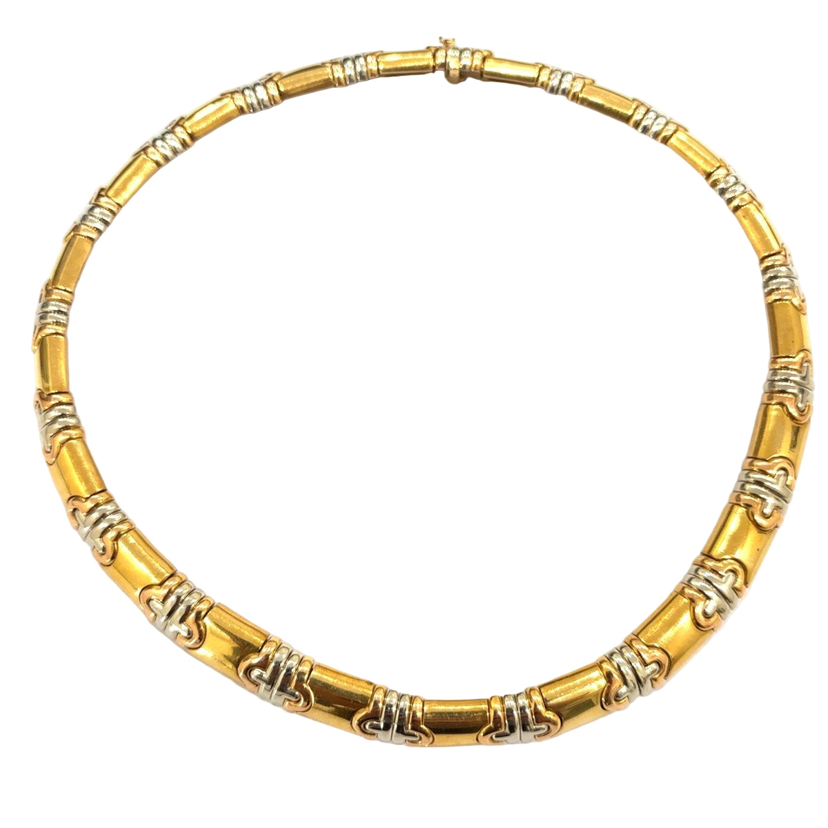 Bulgari Parentesi Three Color Gold Necklace - Castafiore