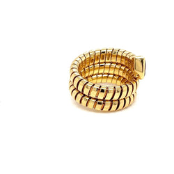 Bulgari Tubogas Serpenti Tourmaline 18k Yellow Gold 3 - Row Ring - Castafiore