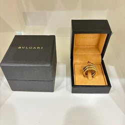 Bulgari Tubogas Serpenti Tourmaline 18k Yellow Gold 3 - Row Ring - Castafiore