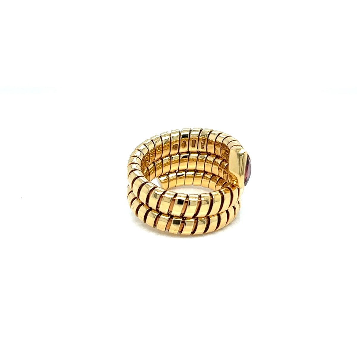 Bulgari Tubogas Serpenti Tourmaline 18k Yellow Gold 3 - Row Ring - Castafiore