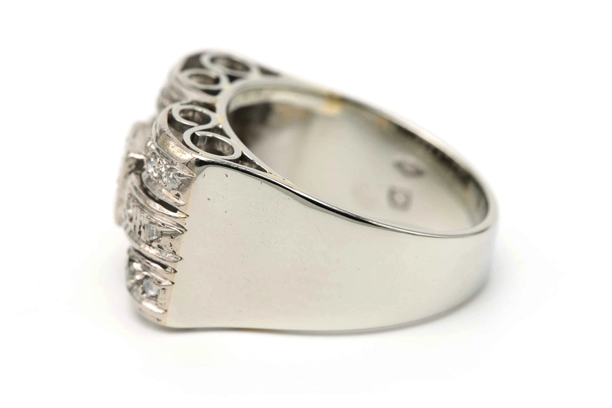 Bague Tank en or blanc et diamants