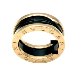 Bague Bandeau BULGARI "B.Zéro1" en or rose et céramique