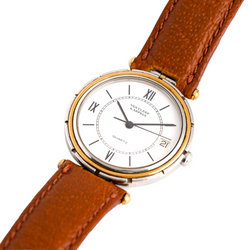 Montre VAN CLEEF & ARPELS "PA 49" GM en or jaune, acier et cuir
