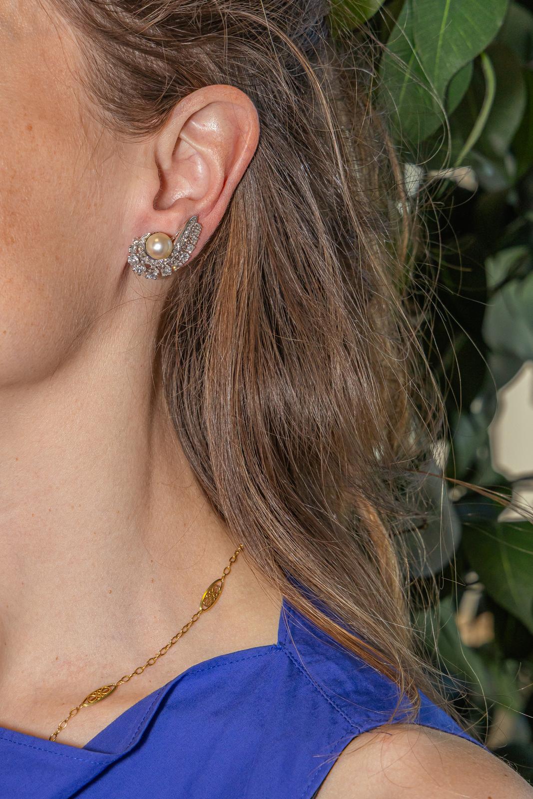 Boucles d'oreilles Or blanc Perle