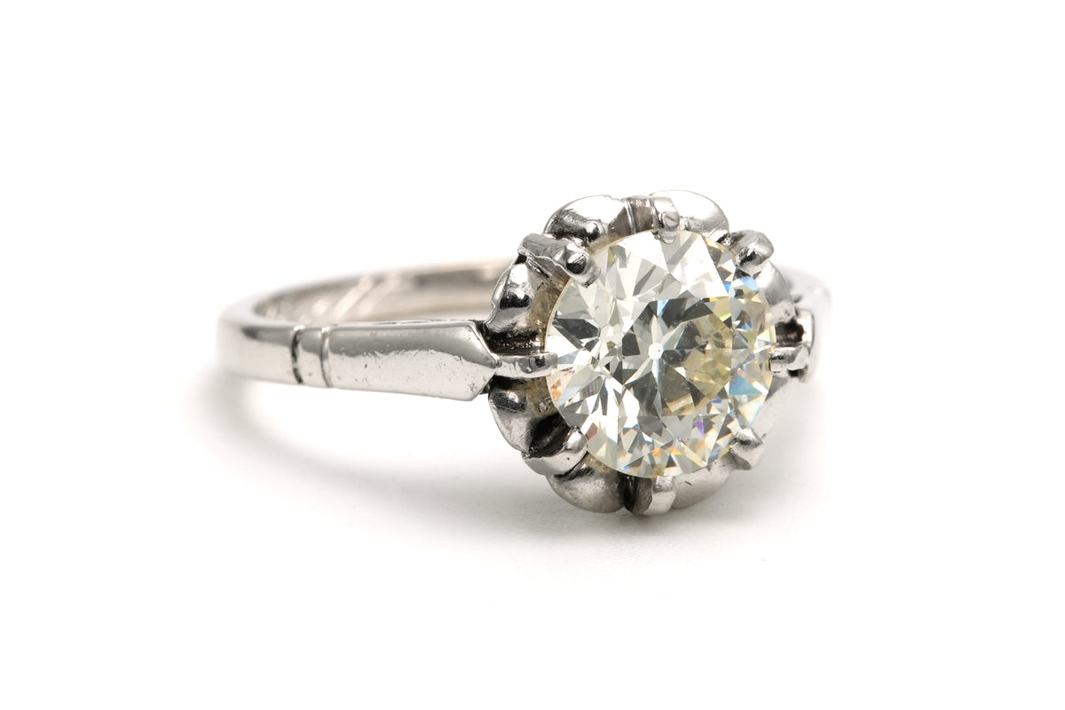 Bague Solitaire en or blanc et diamant