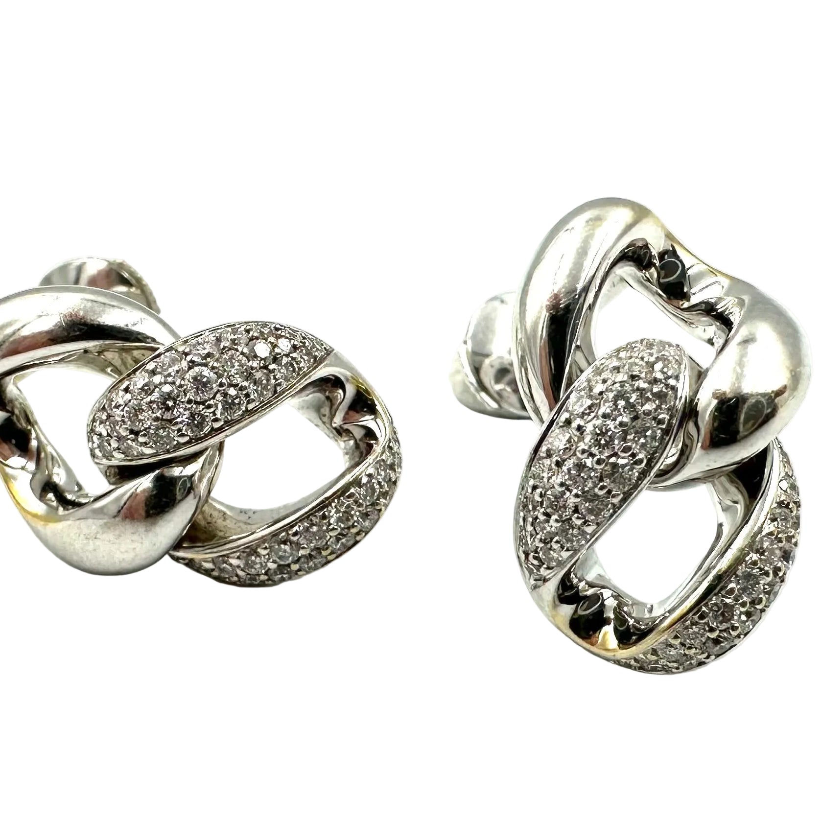 Boucles d'oreilles Pendantes MESSIKA "Link" en or blanc et diamants